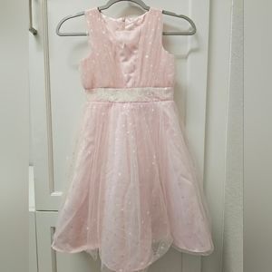 Girls Light pink polkadot sequin dress size 7